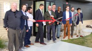 Photo of Bay City lofts ribbon cutting ceremony.